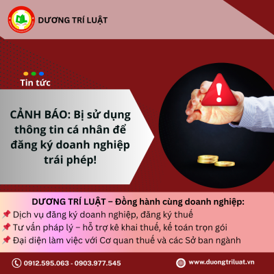 CẢNH BÁO: Bị sử dụng thông tin cá nhân để đăng ký doanh nghiệp trái phép! 1 CẢNH BÁO: Bị sử dụng thông tin cá nhân để đăng ký doanh nghiệp trái phép! 1
